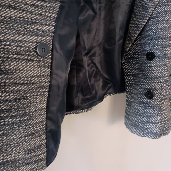 Talbots Twisted Twill Tweed Cropped Jacket Size 16 Double Breasted Chic - Picture 6 of 7